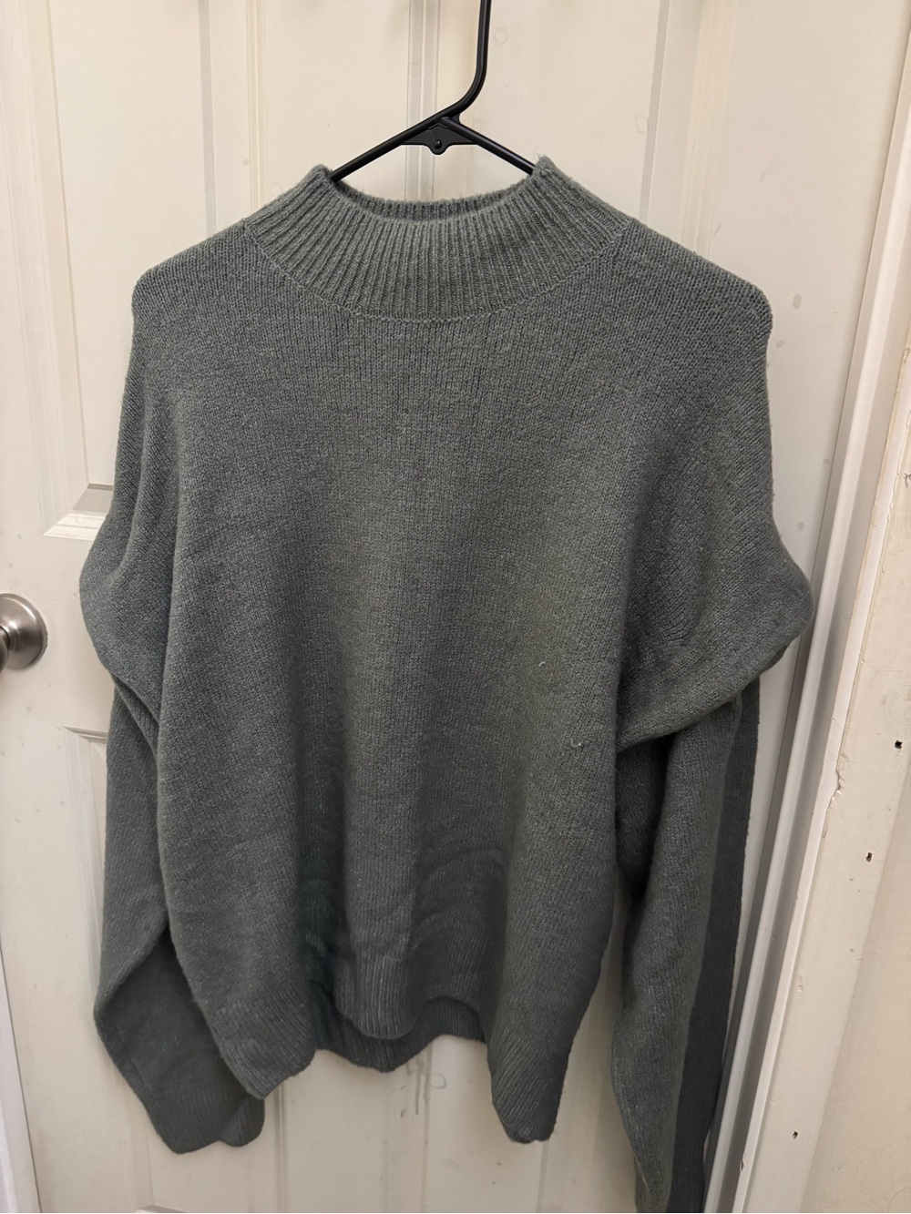 Women’s Grey Mock Neck Sweater